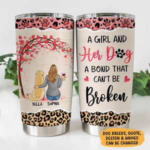 To The Best Dog Mom, Personalized Tumbler Cup, Custom Gift For Dog Lovers, Mother's Day Gifts