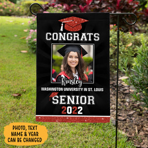 Congrats Graduation Pattern Flag, Personalized Garden Flags, Graduation Gifts, Custom Photo