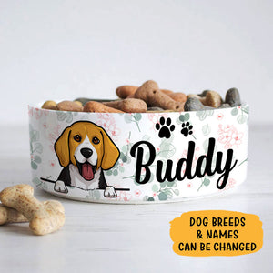 Personalized Custom Dog Bowls, Spring Blossom, Gift for Dog Lovers