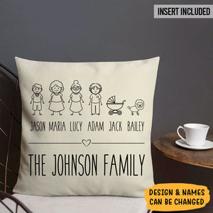 Custom Family Pillow, Personalized Pillows, Custom Gift for Grandma