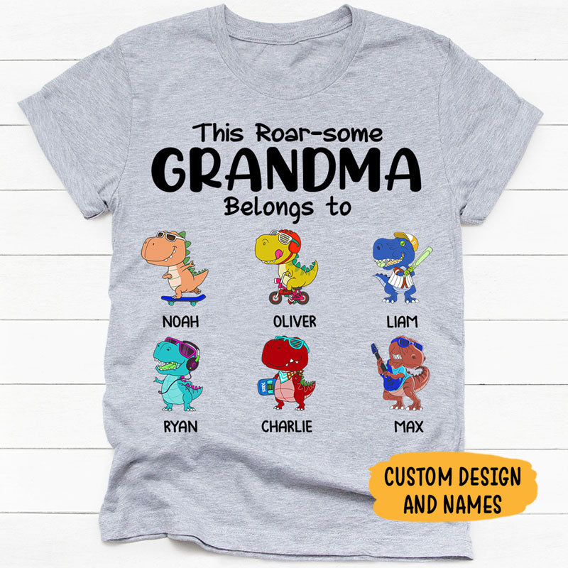 This Roar-some Belongs To, Dinosaur, Personalized Shirt, Gifts for Mom and Grandma