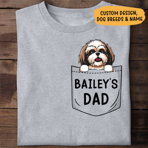 Dog Dad, Pocket Custom T Shirts, Personalized Gifts for Dog Lovers