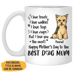 I Love Treats I Love Walkies, Personalized Mug, Custom Gift For Dog Mom, Mother's Day Gift