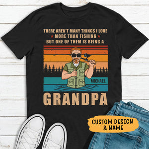 I Love Being A Grandpa Old Man, Fishing Shirt, Personalized Father's Day Shirt