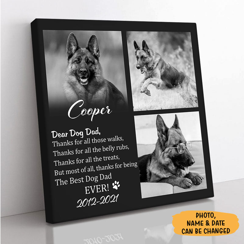 Custom Photo Canvas, Personalized Square Canvas, Custom Gift for Dog Lovers