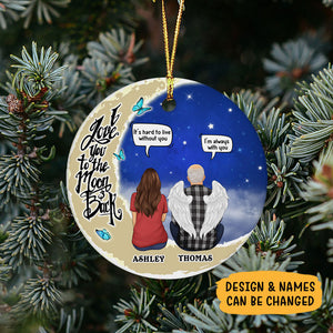 Love You To The Moon And Back Conversation, Memorial Gift, Personalized Christmas Ornaments