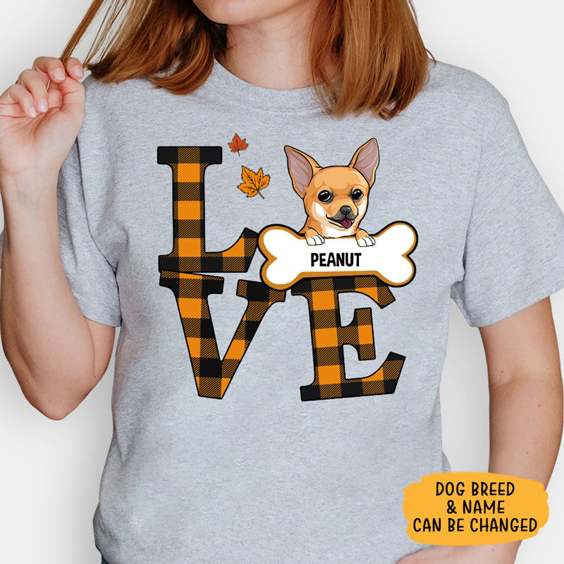 Love Autumn, Personalized T-Shirt, Custom Shirt For Dog Lovers, Personalized Gifts