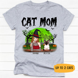 Cat Mom Halloween, Gift For Cat Mom, Custom Shirt For Cat Lovers, Personalized Gift