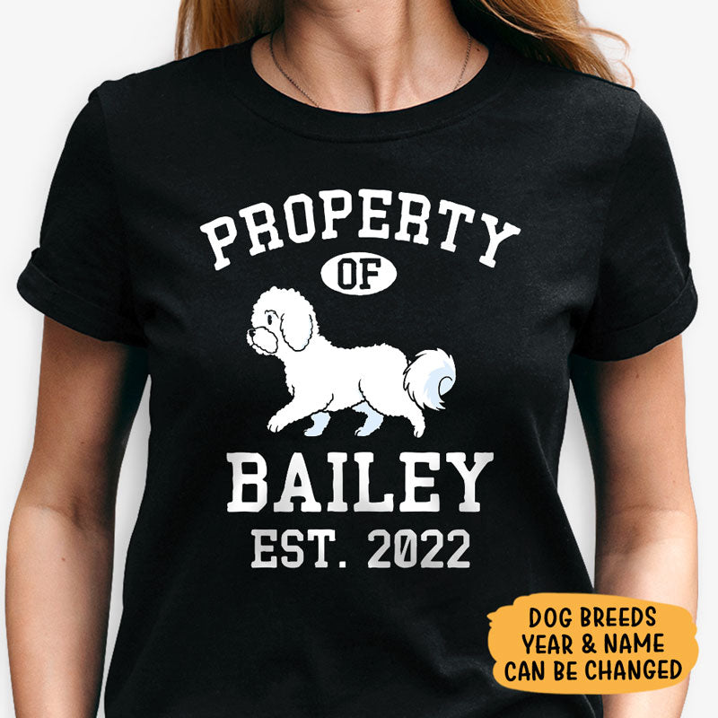 Property Of Bichon Frise Personalized Shirt, Custom Gifts For Dog Lovers