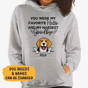 My Hardest Goodbye, Personalized Custom Hoodie, Sweater, T shirts, Christmas Gift for Dog Lovers