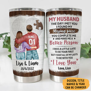 I Found My Missing Piece, Personalized Tumbler Cup, Anniversary Gifts For Couple