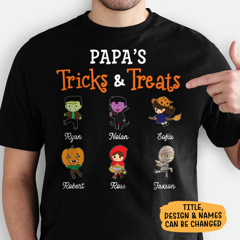 Tricks and Treats Custom Title, Halloween Shirt, Sweater, Hoodie, Personalized Family Gift