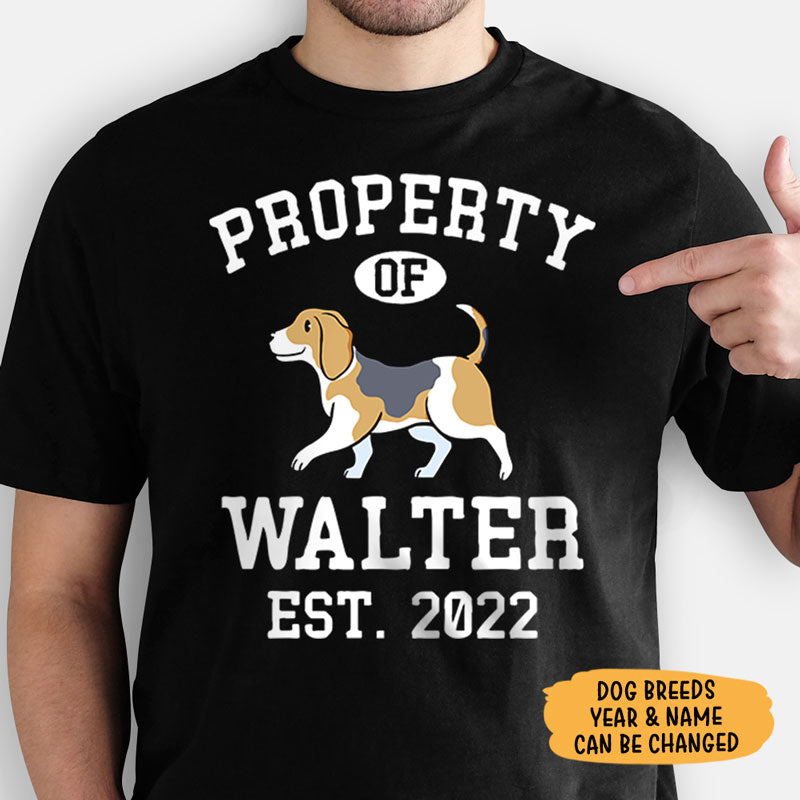 Property Of Beagle Personalized Shirt, Custom Gifts For Dog Lovers