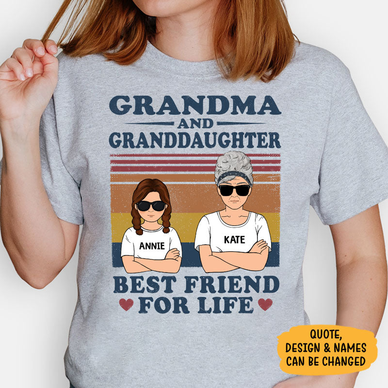 Custom Grandma and Granddaughter Kid Quote, Personalized Shirt, Gifts for Grandma and granddaughter