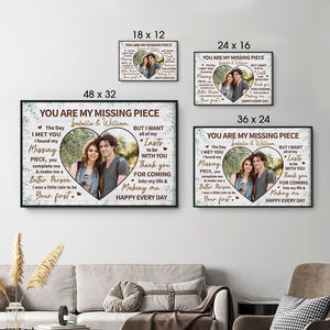 You Are My Missing Piece, Personalized Poster, Anniversary Gift For Couple, Custom Photo