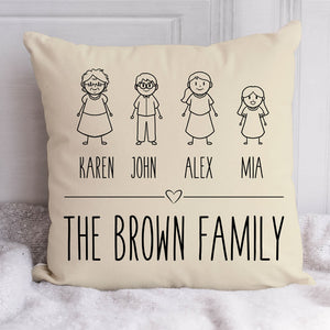 Custom Family Pillow, Personalized Pillows, Custom Gift for Grandma