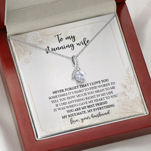 Never Forget That I Love You, Personalized Luxury Necklace, Message Card Jewelry, Gifts For Her