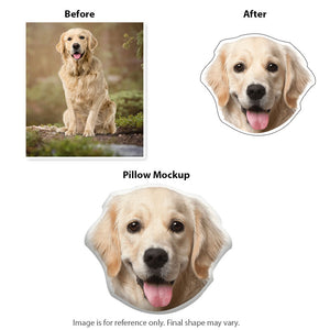 Custom Pet Face Photo Pillow, Personalized 3D Photo Face Pillow, Personalized Pillow, Gift For Pet Lovers