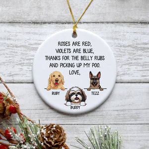 Roses are Red, Personalized Circle Ornaments, Custom Gift for Dog Lovers