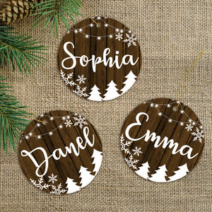 Personalized Name Wood, Christmas Ornaments, Custom Holiday Decoration