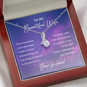 Love You Today Tomorrow Forever, Personalized Luxury Necklace, Message Card Jewelry, Gifts For Her