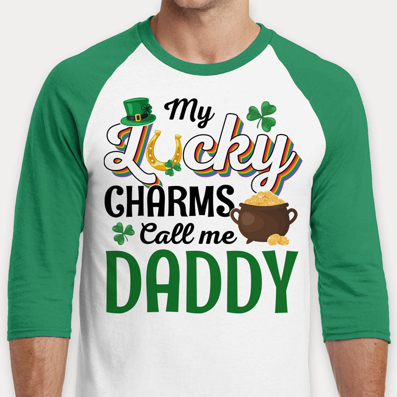 My Lucky Charms Call Me, Personalized Unisex Raglan Shirt, St Patricks Day