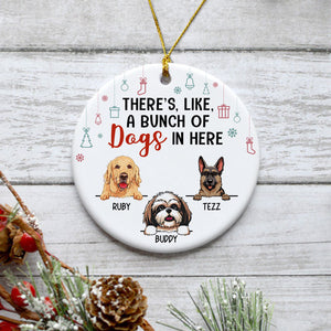 Dogs In Here, Personalized Circle Ornaments, Custom Gift for Dog Lovers