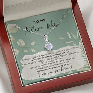 I Choose You Again And Again, Personalized Luxury Necklace, Message Card Jewelry, Gifts For Her