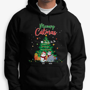 Meowy Catmas, Personalized Custom Hoodie, Sweatshirt, Christmas Gift for Cat Lovers