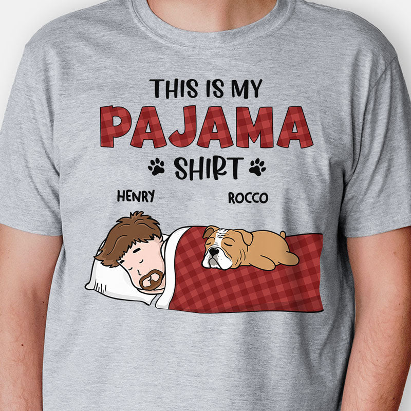 This Is My Pajama Shirt Red Plaid Pattern, Personalized Shirt, Custom Gifts For Dog Lovers