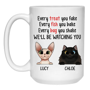 Every Treat You Fake Mugs, Funny Custom Coffee Mug, Personalized Gift for Cat Lovers