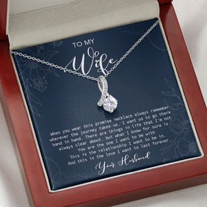 When You Wear Promise Necklace, Personalized Luxury Necklace, Message Card Jewelry, Gift For Her