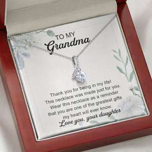 Grandma You Are Greatest Gift, Luxury Necklace, Custom Message Card Jewelry, Mother's Day Gifts