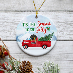 To Be Jolly, Personalized Circle Ornaments, Custom Gift for Dog Lovers