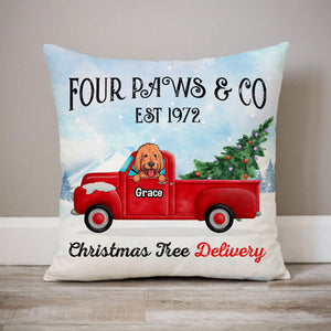 Four Paws, Personalized Pillows, Custom Gift for Dog Lovers