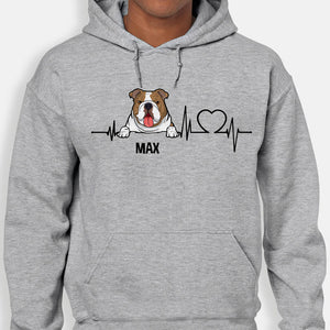 Heartbeat, Dog Personalized Custom Hoodie, Sweater, T shirts