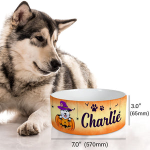 Personalized Custom Dog Bowls, Halloween Theme, Gift for Dog Lovers