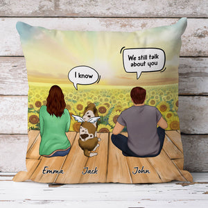 I Still Talk About You Couple, Memorial Pillow, Personalized Pillows, Custom Gift for Dog Lovers