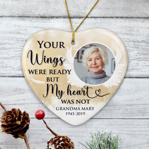 Your Wings Were Ready But My Heart Was Not, Personalized Memorial Ornaments, Father's Day gift