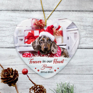 Forever In Our Hearts, Personalized Heart Ornaments, Memorial Gifts, Custom Gift for Pet Lovers