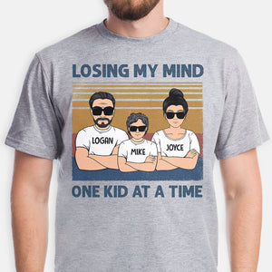 Losing My Mind One Kid At A Time, Personalized Unisex Shirt, Anniversary Gifts For Couple