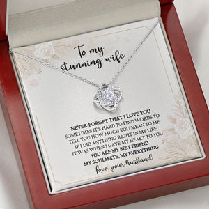 Never Forget That I Love You, Personalized Luxury Necklace, Message Card Jewelry, Gifts For Her