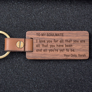 Personalized Engraved Wood Keychain, Valentine Gifts For Him