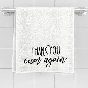 Thank You Cum Again Towel, Naughty Gifts,  Funny Valentine Gifts For Him