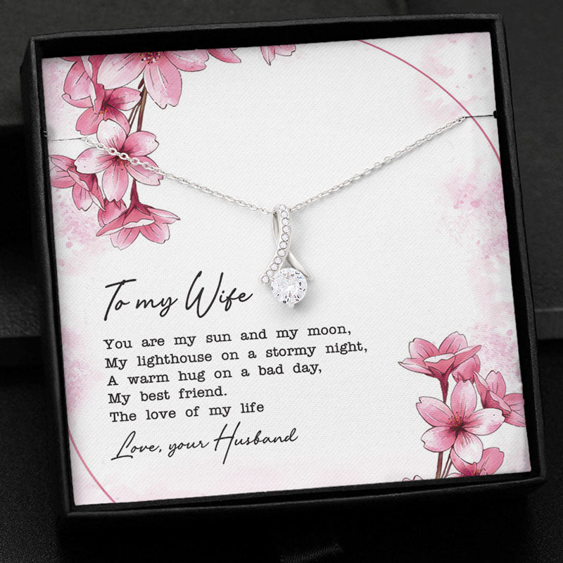 You Are My Sun And My Moon, Personalized Luxury Necklace, Message Card Jewelry, Gift For Her