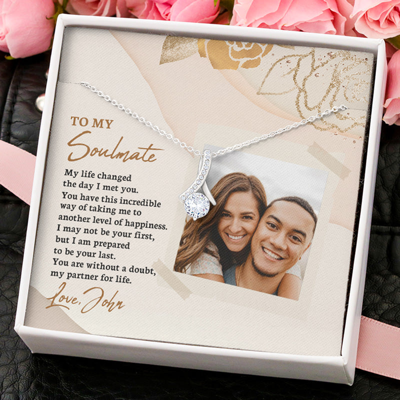 My Life Changed The Day I Met You, Personalized Message Card Jewelry, Gifts For Her, Custom Photo