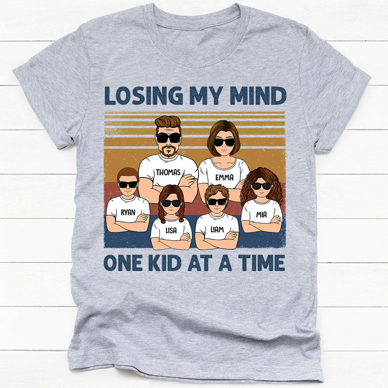 Losing My Mind One Kid At A Time, Personalized Unisex Shirt, Anniversary Gifts For Couple