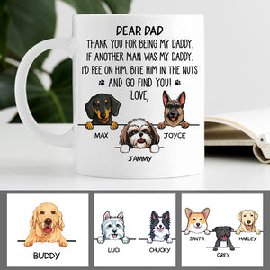 Thank You For Being My Daddy, Personalized Coffee Mug, Custom Gift for Dog Lovers, Father's Day gift