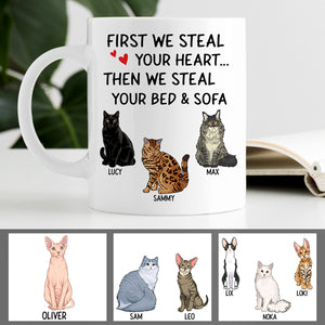 Steal Your Heart, Personalized Coffee Mug, Custom Gift for Cat Lovers