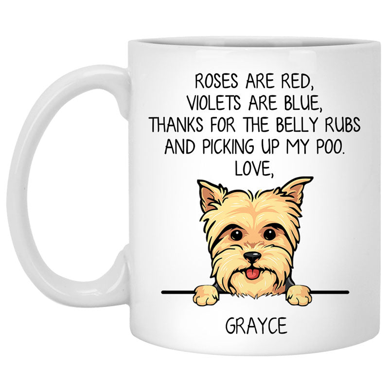 Roses are Red, Funny Yorkshire Terrier (Yorkie) Personalized Coffee Mug, Custom Gifts for Dog Lovers